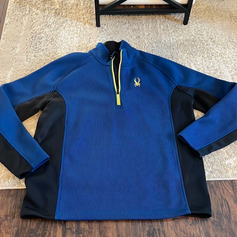 Spyder
Core Men's 1/4 Zip Thermal Waffle Knit Sweater Pullover Jacket Blue XXL